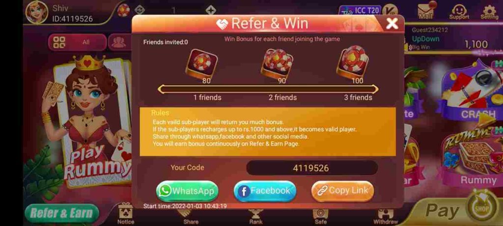 Rummy 666E Referral Code