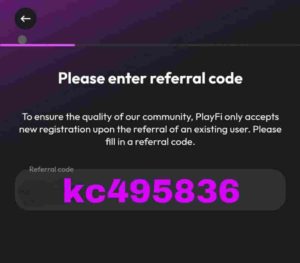 PlayFi Network Referral Code