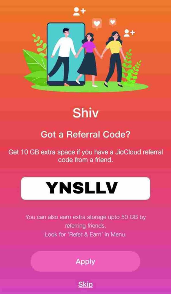 Jio Cloud Referral Code