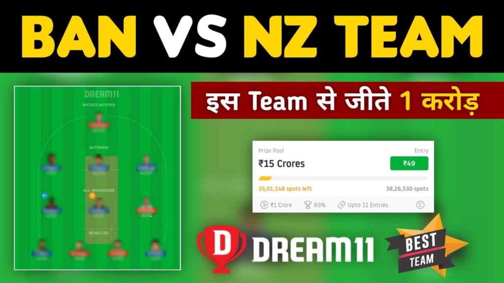 NZ vs BAN Dream11 Team Prediction 3rd T20 Match 2022 (100% Winning Team)