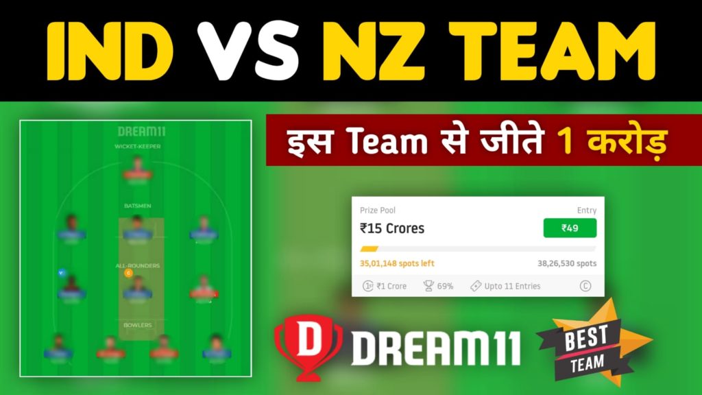 IND vs NZ Dream11 Team Prediction 3rd ODI 2023 (100% Winning Team)