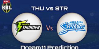 THU vs STR Dream11 Team Prediction 5th Match BBL 2022-2023 (100% Winning Team)