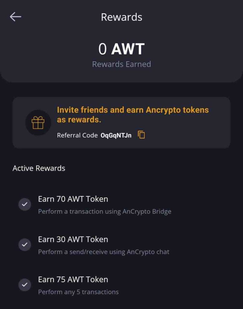 AnCrypto Wallet Referral Code