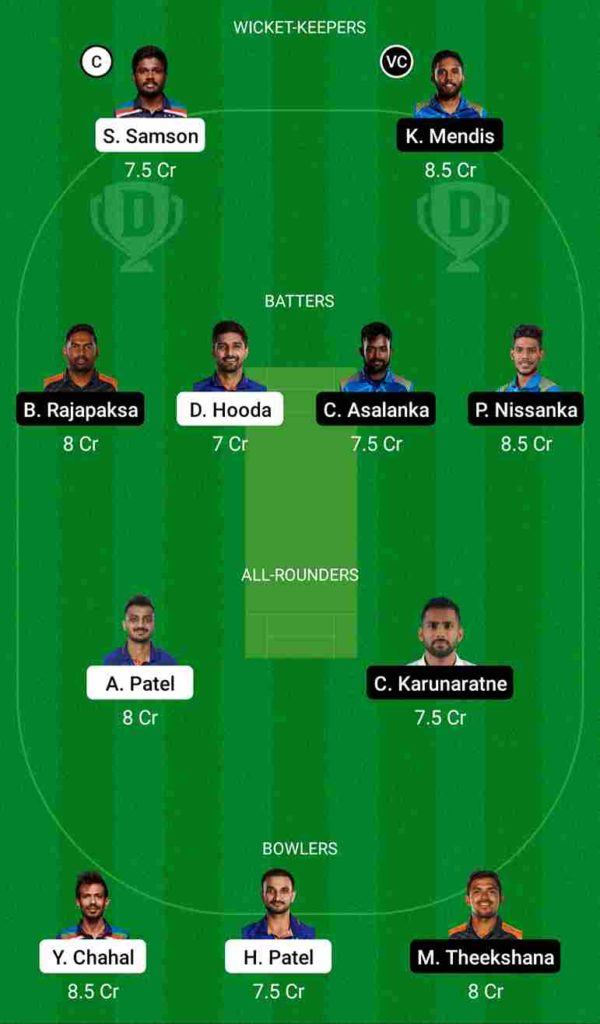 IND vs SL Dream11 Team For Grand League