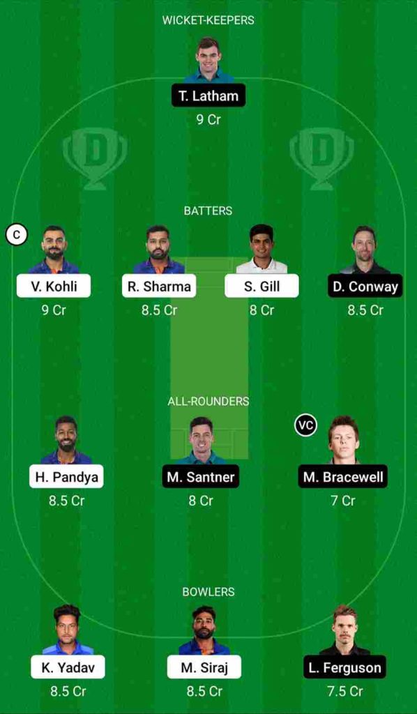 IND vs NZ Dream11 Team For Small League