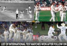 List of International Test Matches Won After Follow On