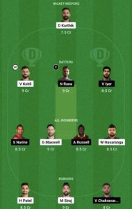 RCB vs KKR Dream11 Team Grand League