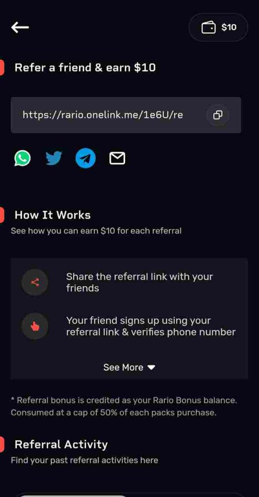 Rario Referral Code