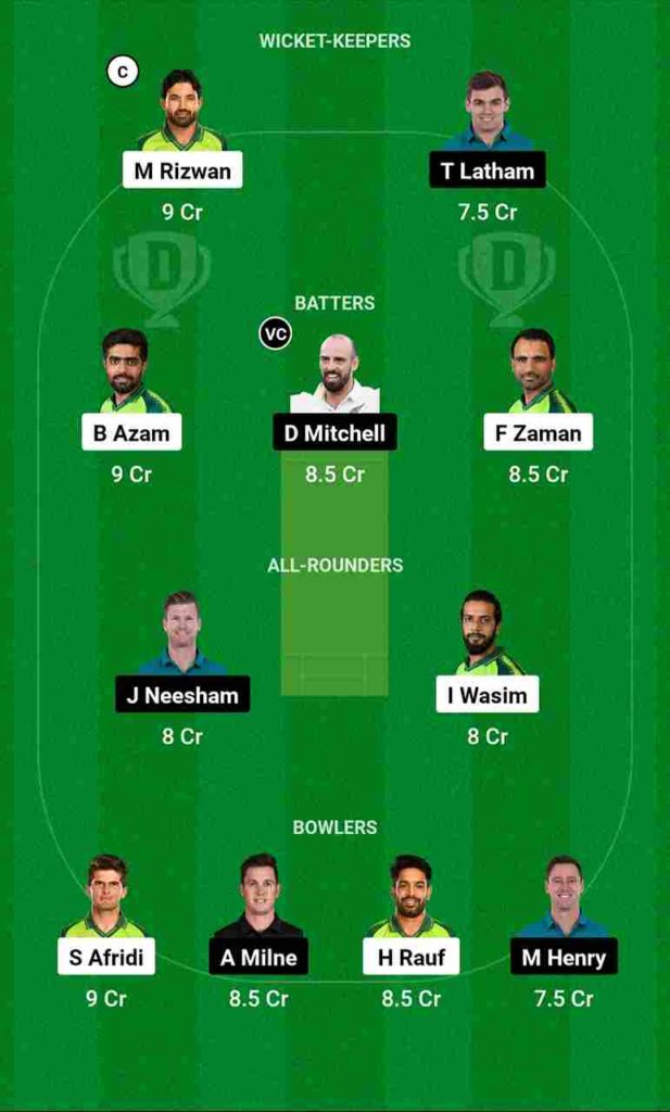 PAK vs NZ Dream11 Team For Small League