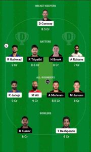 CHE vs SRH Dream11 Team For Small League