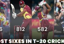 Most Sixes In T20 Cricket