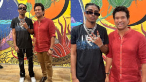 Sachin Tendulkar with Rapper MC Stan