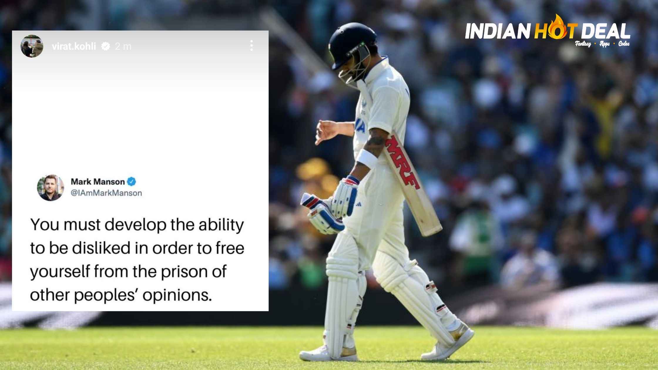 "Must develop the ability to be disliked" Virat Kohli Puts Stories on Social Media After Fans Troll Him