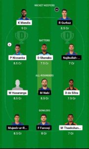 SL vs AFG Dream11 Team For Small League