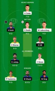 AUS vs IND Dream11 Team For Small League
