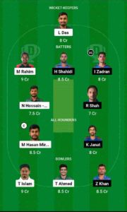 BAN vs AFG Dream11 Team For Small League