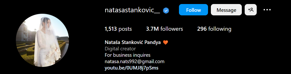 Natasa Stankovic Instagram 