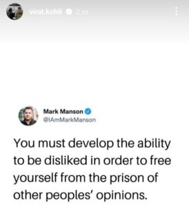 "Must develop the ability to be disliked" Virat Kohli Puts Stories on Social Media After Fans Troll Him