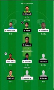 PAK vs SL Dream11 Team For Small League