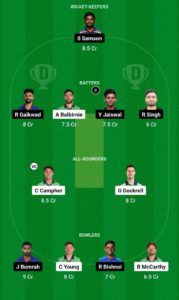 IND vs IRE Dream11 Team Small League