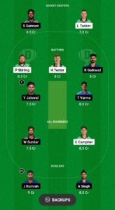 IND vs IRE Dream11 Team Small League