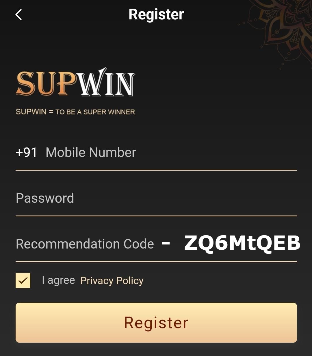 SupWin Recommendation Code