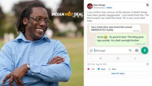 “Very Much Alive”: Henry Olonga on Rumours of Heath Streak Demise