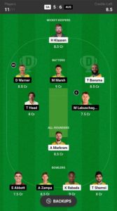 SA vs AUS Dream11 Team Small League