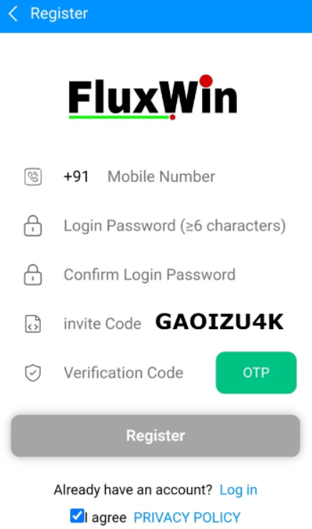 FluxWin Invite Code