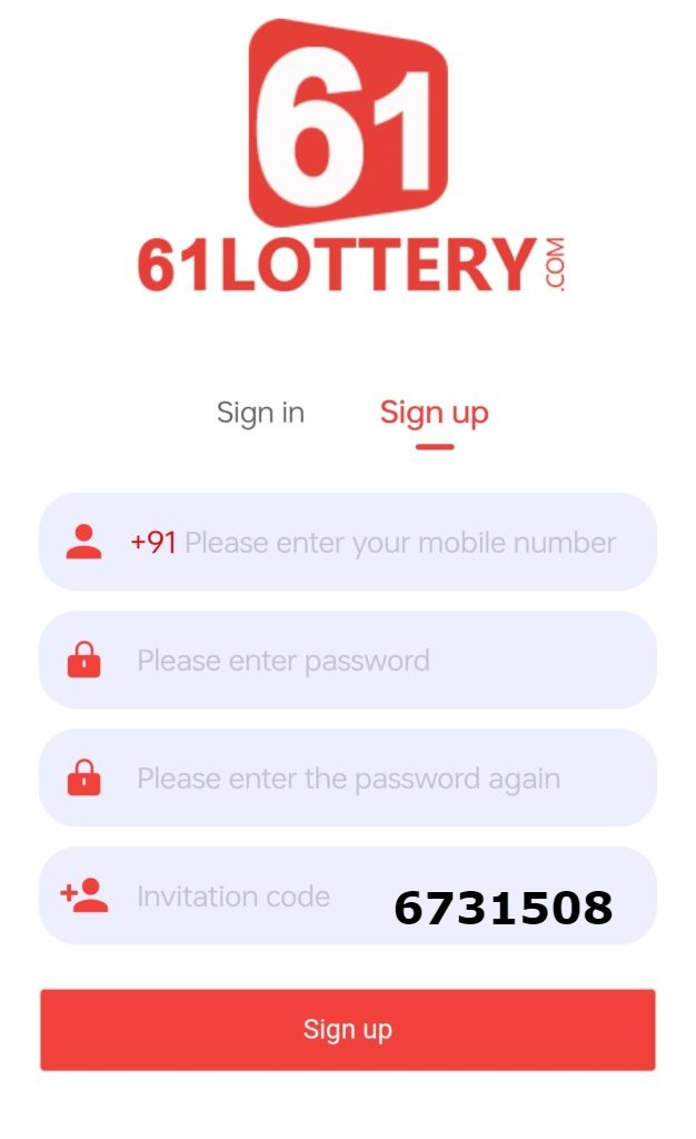 61 Lottery Invitation Code