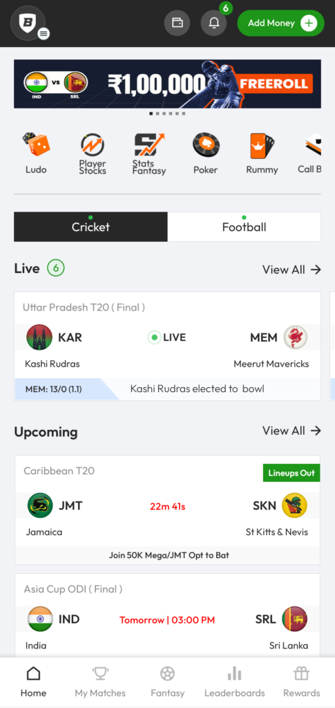 SportsBaazi Referral Code Home