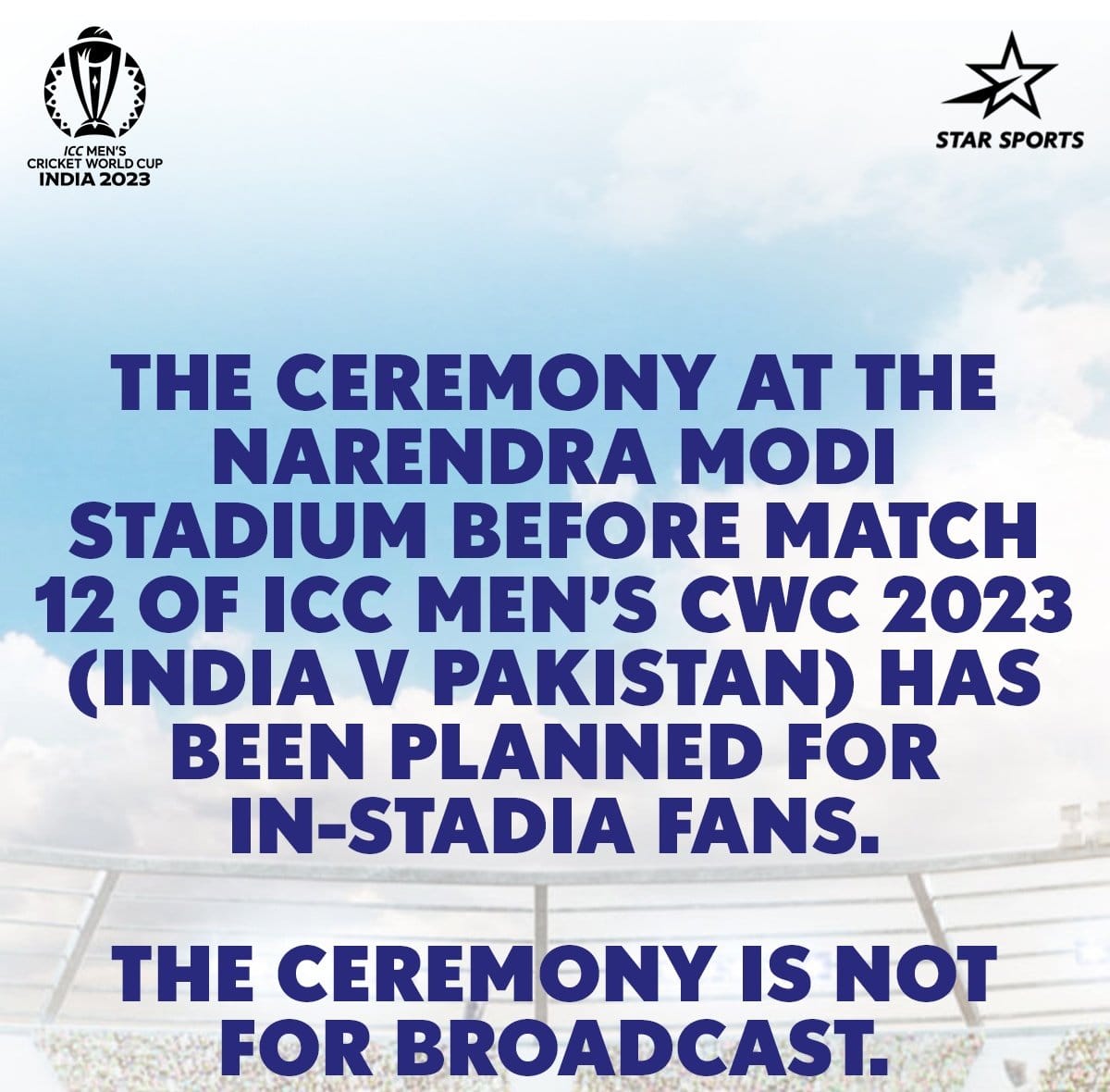 No Pre-match Ceremony For Fans Outside Narendra Modi Stadium....!!!!