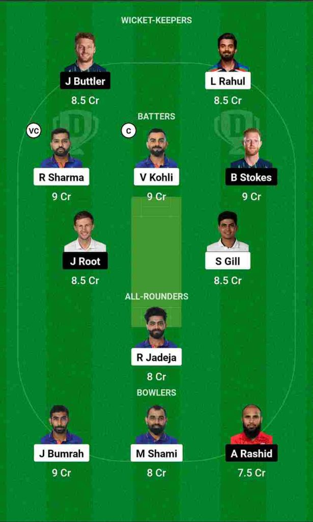 IND vs ENG Dream11 Team For Small League