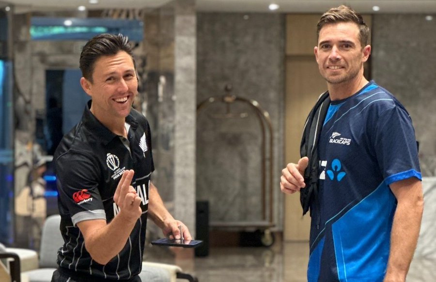 Tim Southee arrives in India for the 2023 World Cup.
