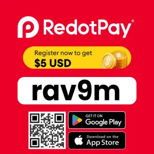 RedotPay Referral Code rav9m – Get $5 Free Crypto Card Bonus